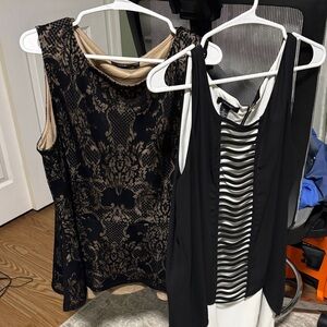 Set of 2 tops Black and Gold Sleeveless Top